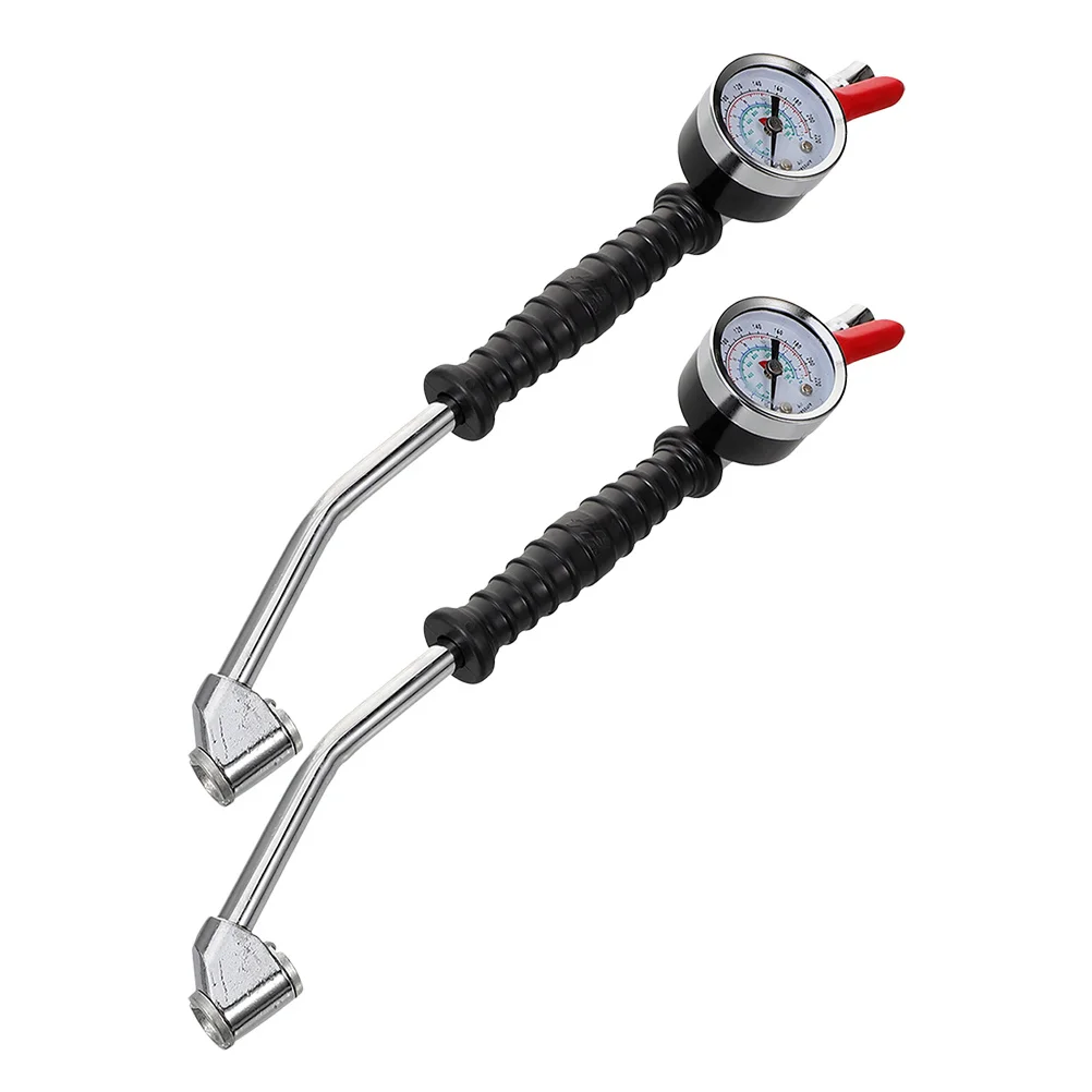 

2Pcs Truck Tire Inflator Extended Air Chuck Nozzle Pressure Gauge Quick Connect Coupler Heavy Duty Auto Tire Inflator Hose