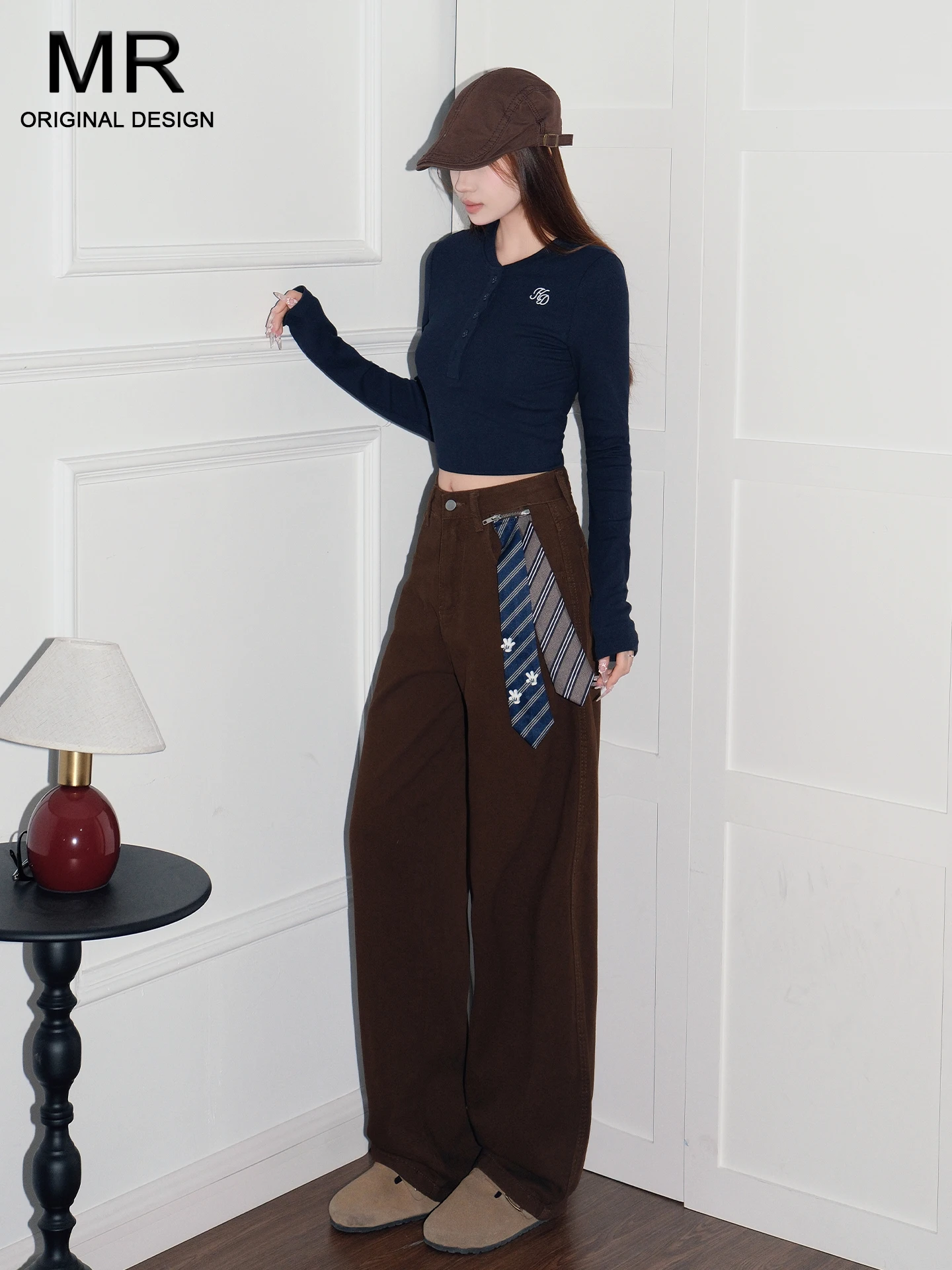 

Американские свободные джинсы с широкими штанинами для женщин, летние, модные, с высокой талией, повседневные, из хлопкового денима, прямые брюки свободного кроя