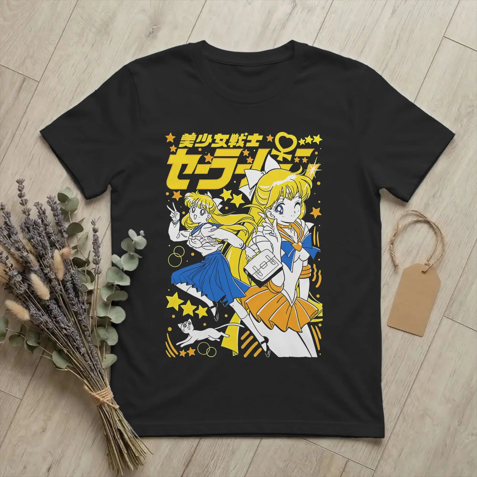 Print Anime Sailors Moons T-Shirt Unisex 100%Cotton Short Sleeve Crewneck Summer Top Tee