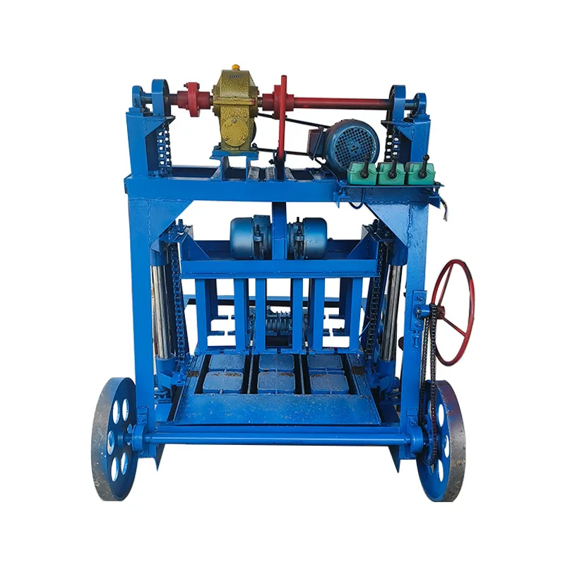 Big wheel mobile brick machine egg round hole hollow block forming machine