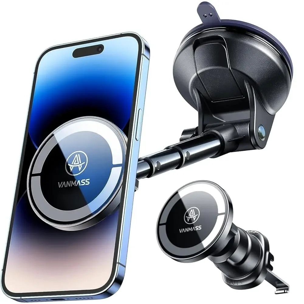 

【Military-Grade】 for MagSafe Car Mount【Upgraded Strongest Magnetic&Suction】Phone Holder Cell Stand for Dashboard Windshield V