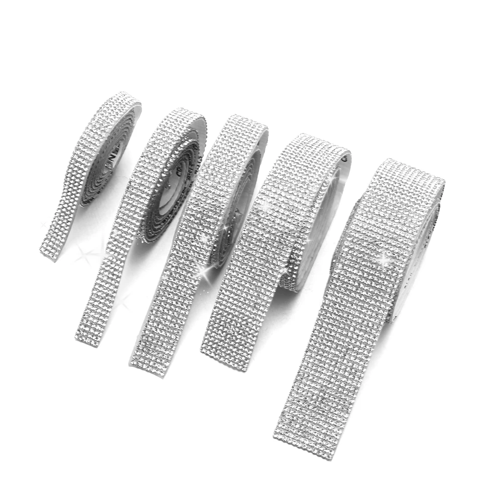 

1 Yard Event Phone Decoration Arts Crafts Self-Adhesive Rhinestone Diamond Ribbon Crystal Sticker Trim Tape