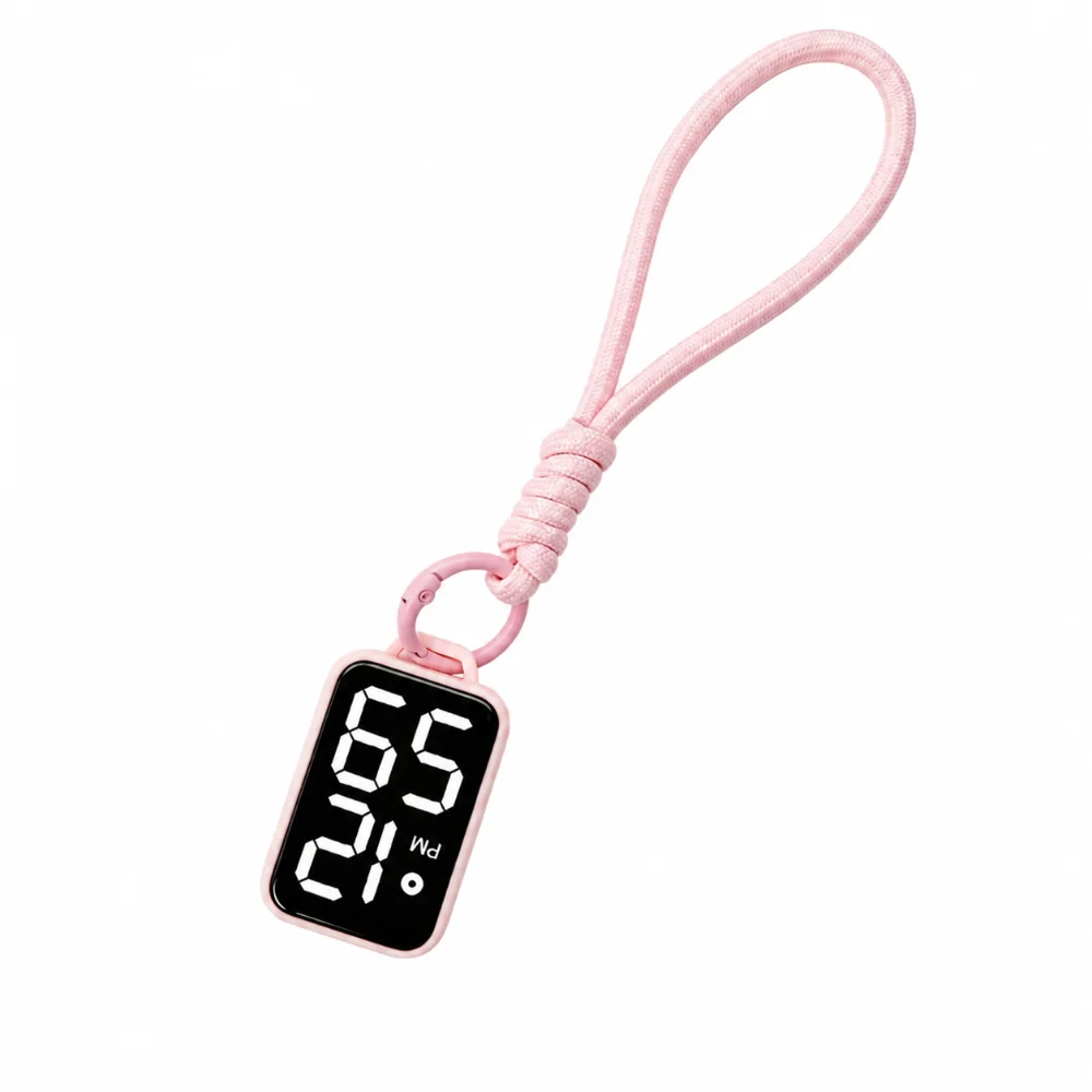 

LED Pocket Watch Keychain Big Numbers Waterproof Electronic Hanging Watch Multipurpose Digital Display Digital Watch Kid Adult
