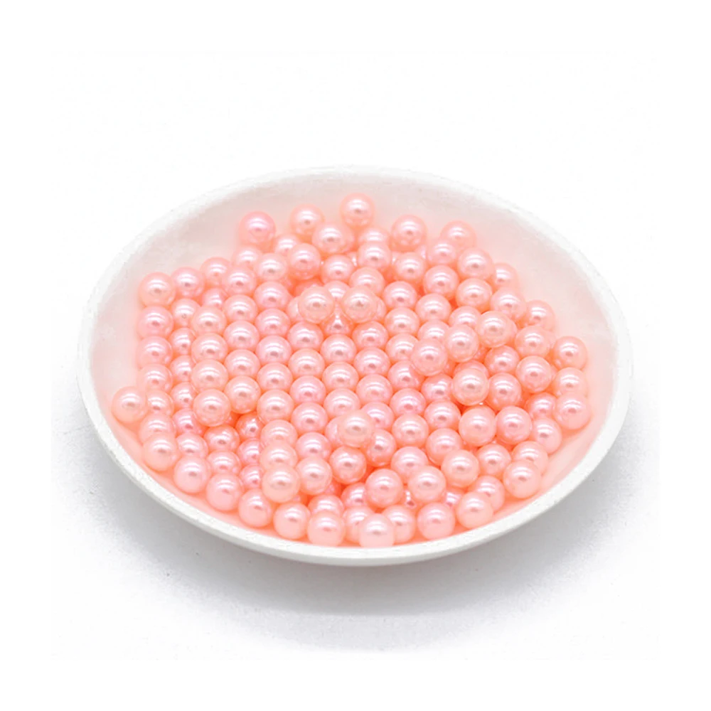 100-1000Pcs Imitation Pearls Without Hole Round Beads DIY Jewelry Making Findings Bracelets Necklaces Crafts Accessories