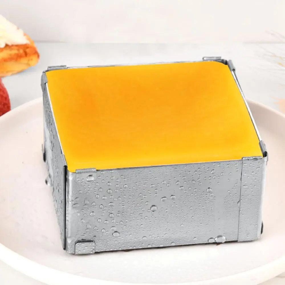 Flexible Adjustable Square Mousse Mold Stainless Steel Cake Ring Baking Frame Kitchen Pastry Accessory For Home Baker