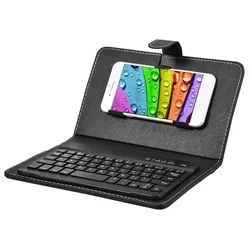Wireless Bluetooth pink keyboard For Iphone Huawei Xiaomi Tablet Mini Keyboard Mobile Phone Gaming Keyboard PU Case Support