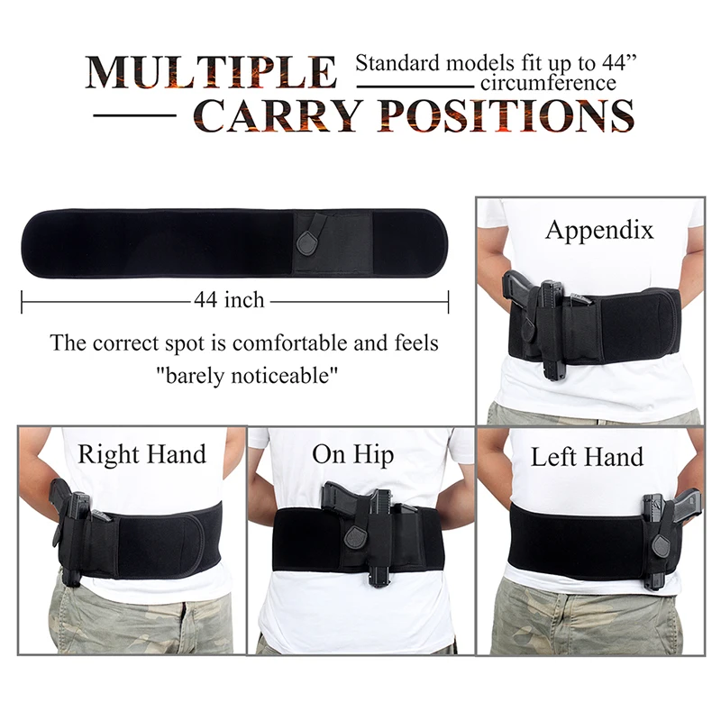 New Tactical Elastic Concealed Carry Belly Band Waist Pistol Gun Holster Pouch