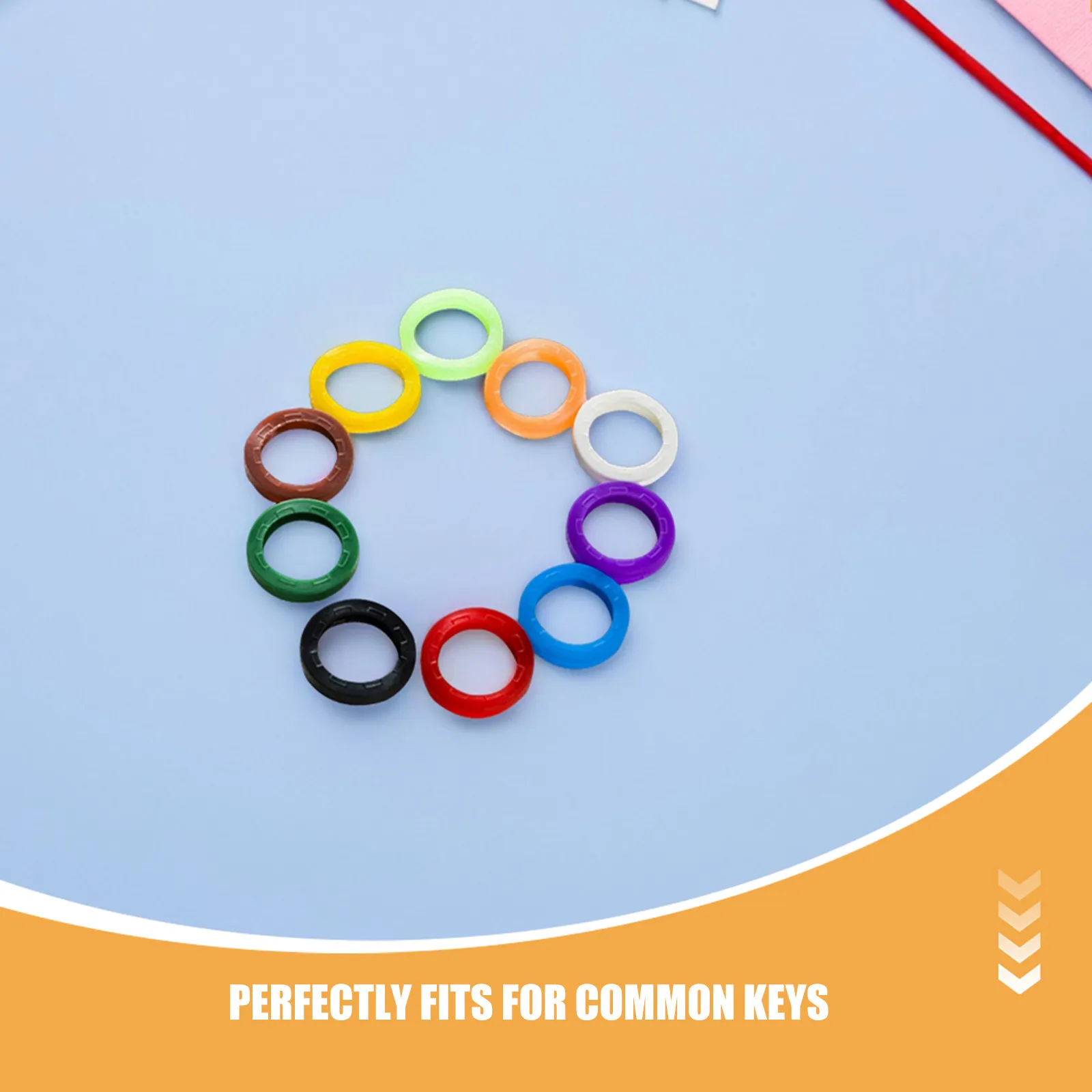 32Pcs Elastic Silicone Key Caps Multicolor Rubber Key Covers Coding Tags Identifier Rings Water Resistant Dustproof