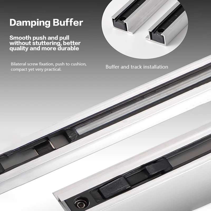 SSOUIM مجموعة باب منزلق غير مرئي بارتفاع كامل مع عازلة ثنائية الاتجاه وقضيب تعليق مخفي لباب شبح الحمام