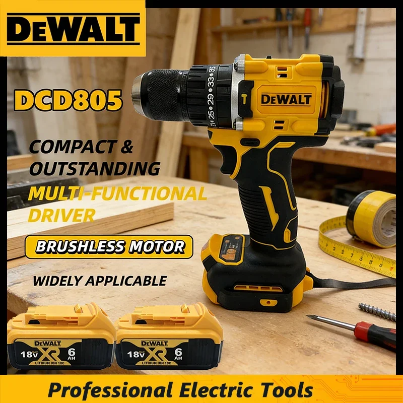 DEWALT DCD805 High - Performance Brushless Cordless Impact Drill & Screwdriver Cordless Electric Multi-Function 20V Power Tool