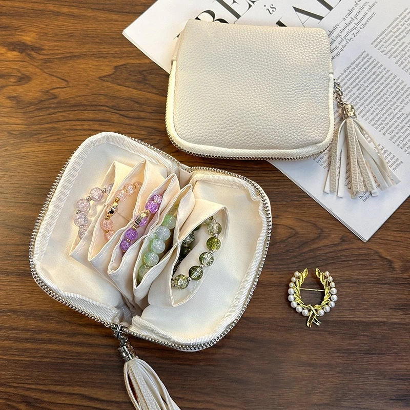 

Multi-layer Jewelry Storage Bag Necklace Ring Earring Organizer Container Portable Trinket Storage Bag Women's Bracelet Bags