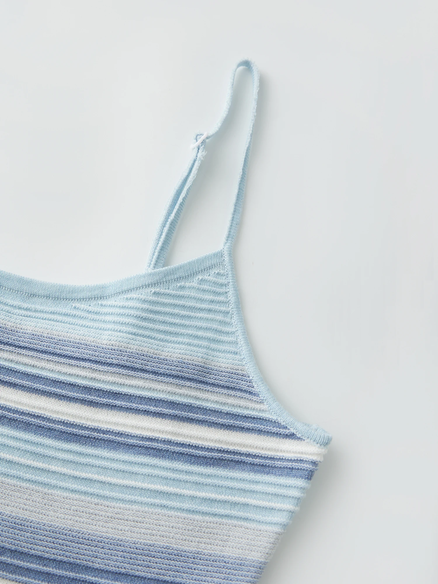 Ensemble en tricot rayé pour femmes, haut caraco sans manches avec bretelles Spaghetti et Mini jupe taille basse, tenue d'été 2 pièces