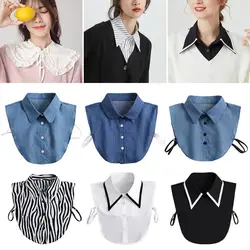 New Lapel Fake Collar Vintage Detachable Shirt Collar for Women Blouse Sweater False Collar Lapel Top Classic Neckwear Fake Ties