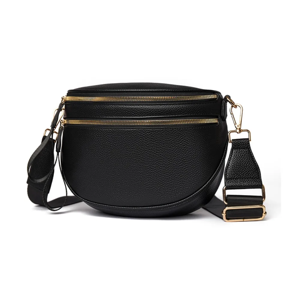 100% Top Layer Genuine Cowhide Leather Saddle Bag Luxury Handbags Women Bags Designer Crossbody Shoulder Bags for Women Commute