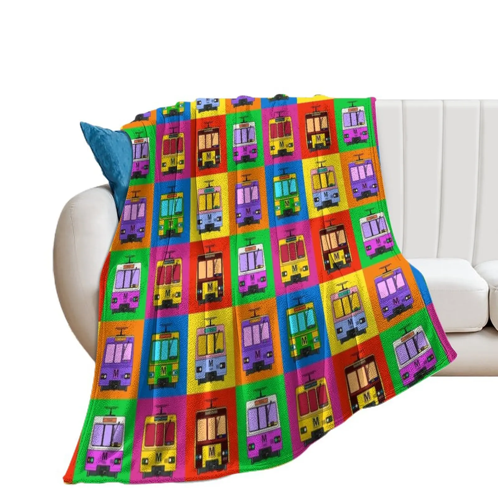 

Metro Pop Art Throw Blanket Decorative Sofas Thermal For Decorative Sofa Blankets