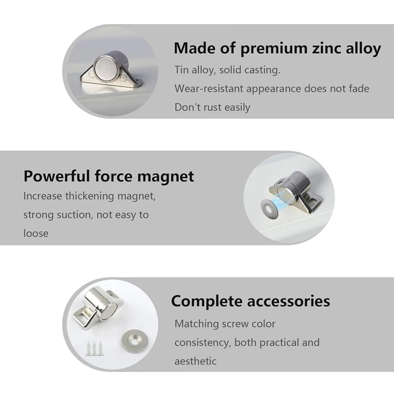 10PCS Magnetic Cabinet Door Catch With Neodymium Magnet Cabinet Latch Closure Hardware For Kitchen Cupboard Closet