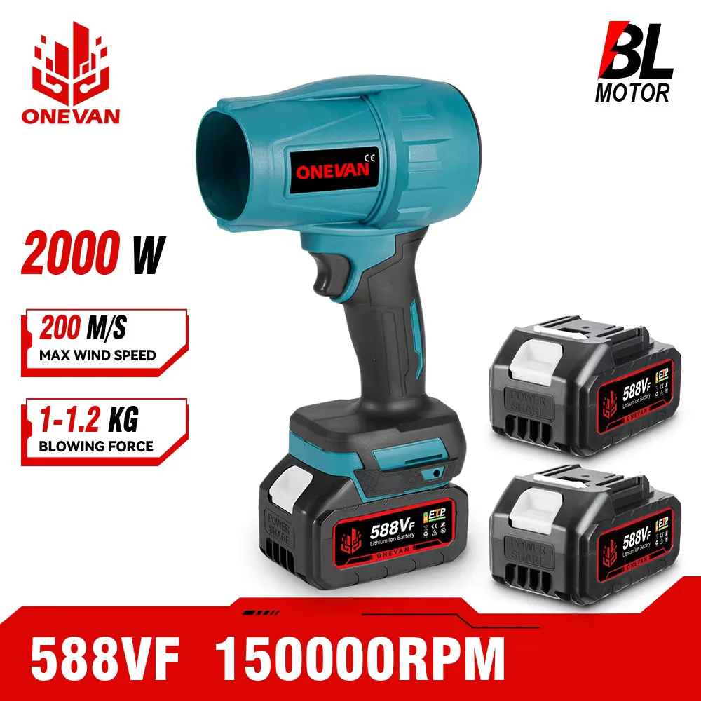 브러시리스 200 메터/초 전기 브러시리스 터보 제트 팬 2000W 전기 공기 송풍기 Makita 18V 배터리 용 충전식 전동 공구