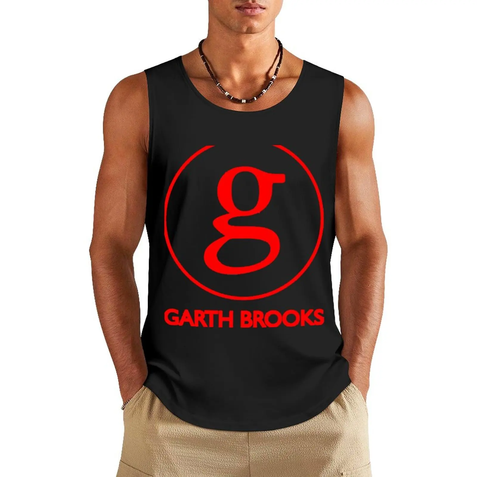 

Musician Legend Garth Brooks logo 90col Essential Tank Top tops gym training accessories