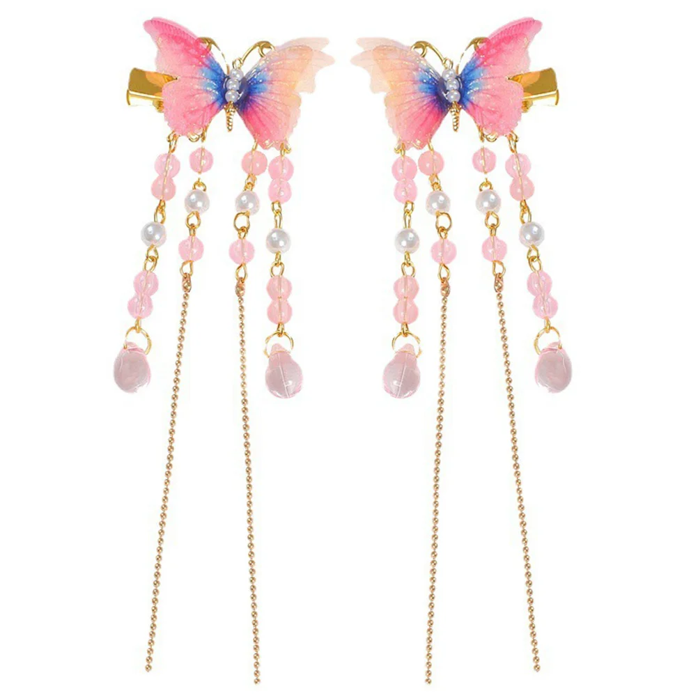 

2 Pcs Butterfly Hair Clips Durable Metal Plastic Girls Hairpins Women Accessories Wedding Party Prom Graduation Banquet Hair