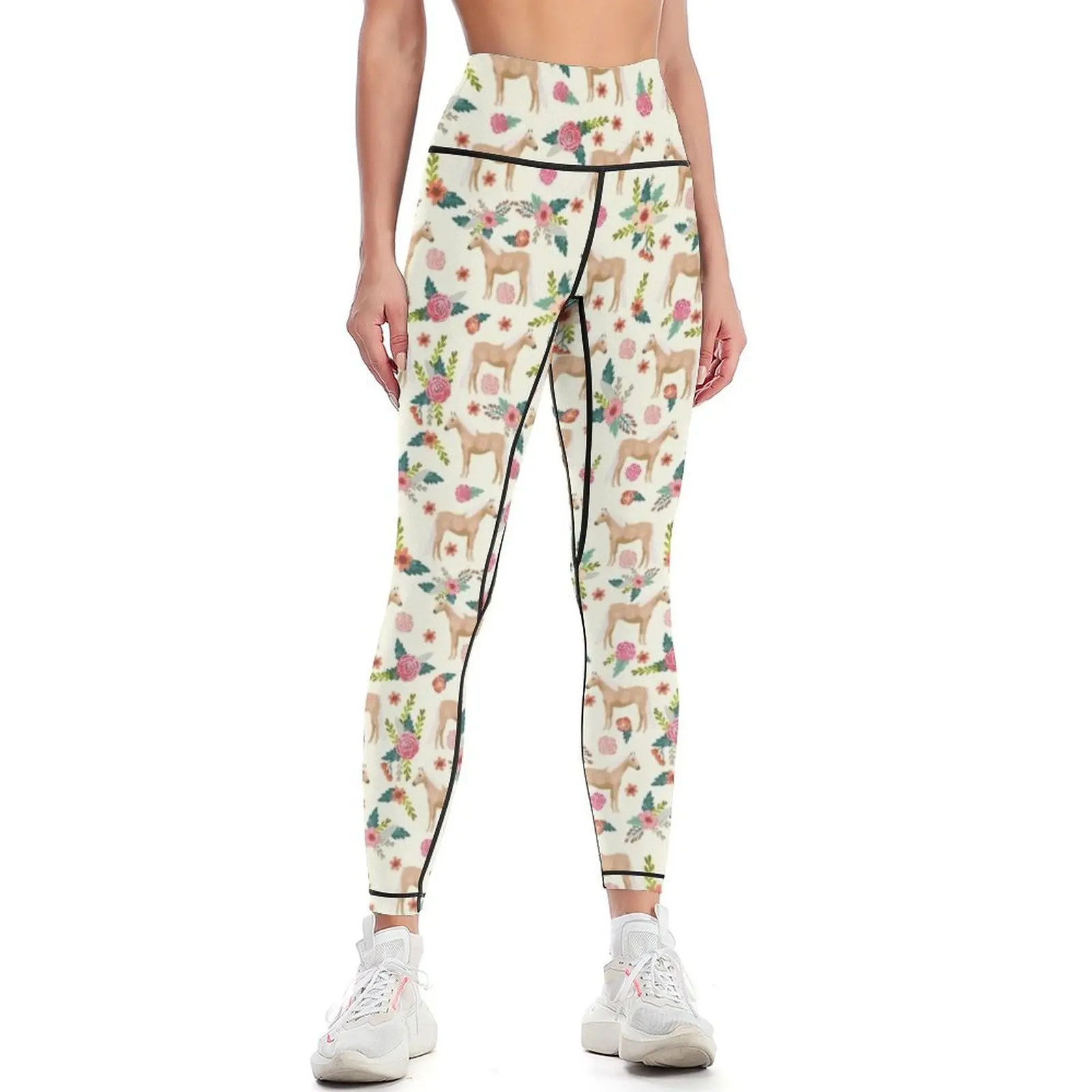 

Floral Horse Painting Pattern Leggings trousers sportswear for gym Women sports Women's sportswear Womens Leggings