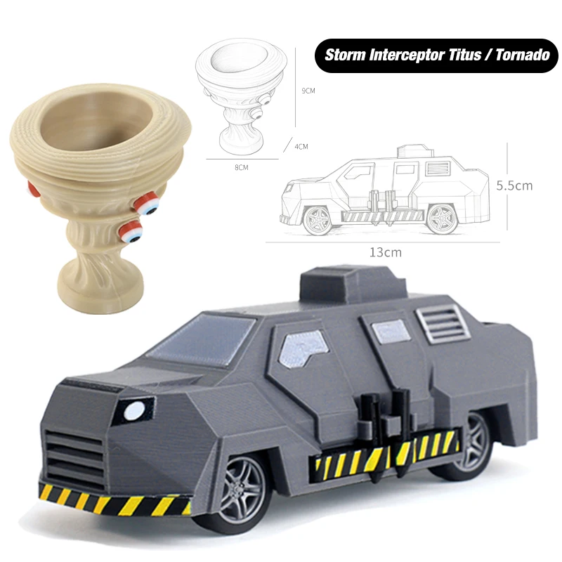 TIV2 Tornado Intercept Vehicle Model 3D Printed Storm Chaser Car With Tornado Vessel Ornament Collectible Gift