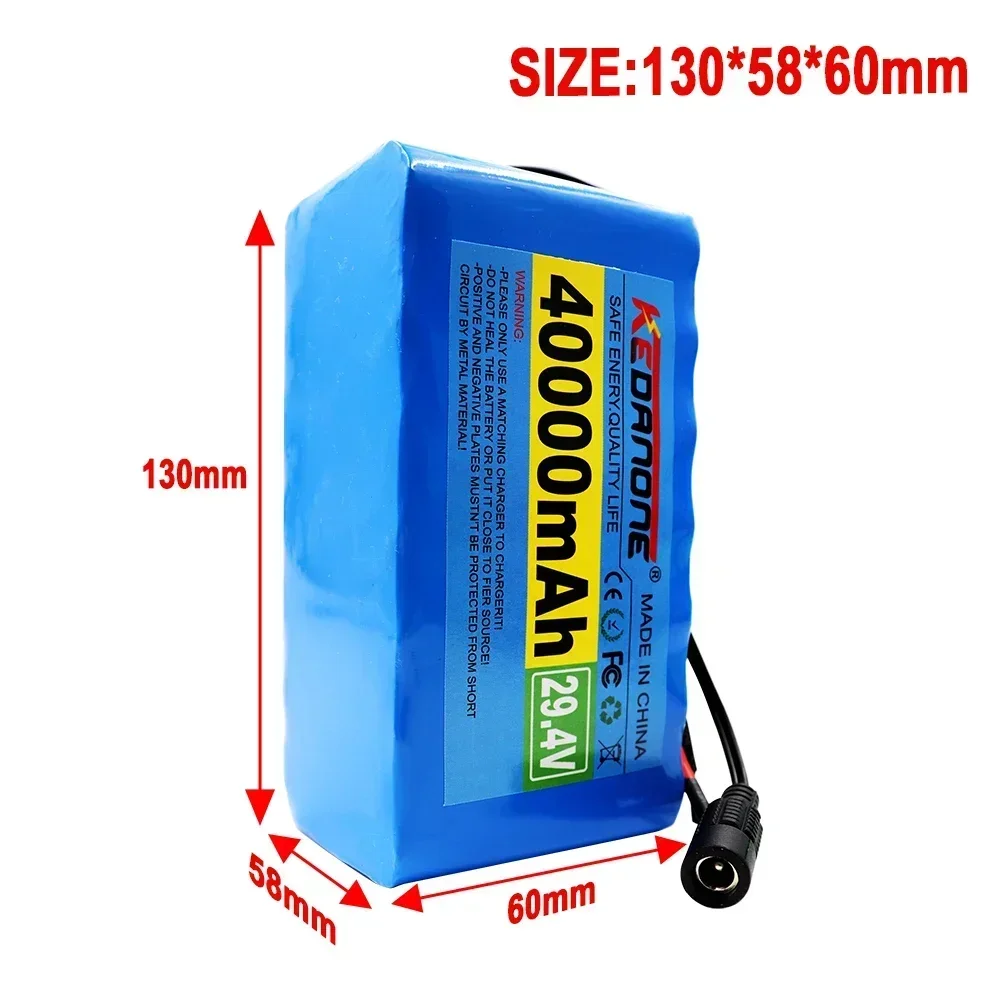 7S3P 40000mah 24V 18650 Battery Pack Lifepo4 Rechargeable + 2A Charger for Efficient Lithium Batterie