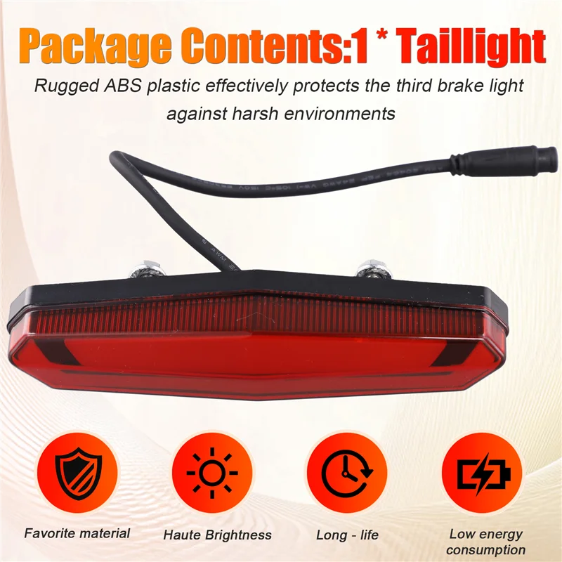 ضوء الفرامل المصباح تحذير السلامة الضوء الخلفي عالية السطوع دراجة كهربائية لملحقات Ouxi V20
