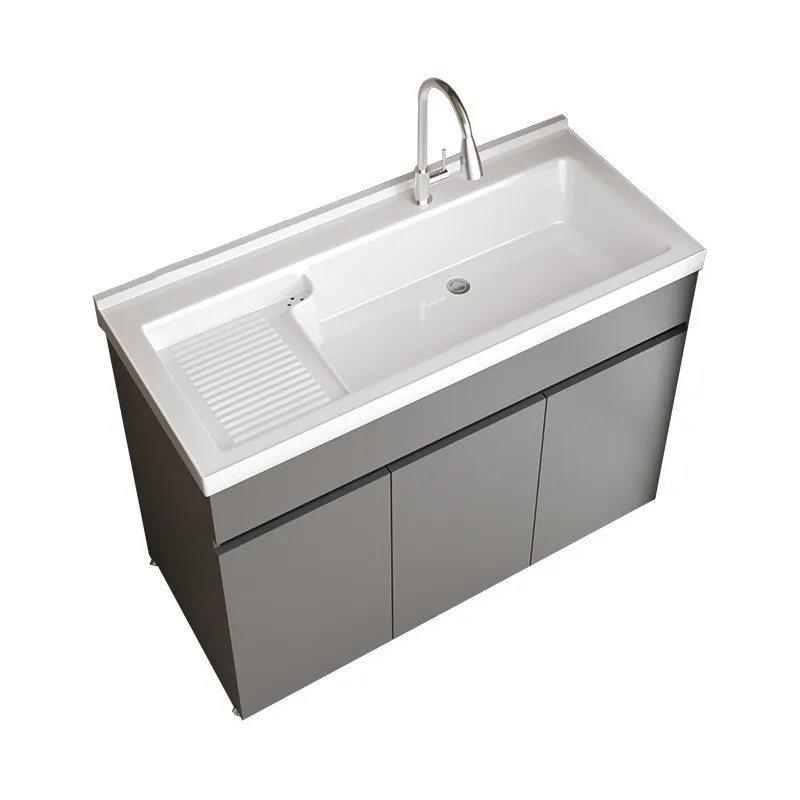 

Balcony cabinet integrated laundry cabinet, ceramic integrated basin, bathroom cabinet with washboard, sink wash