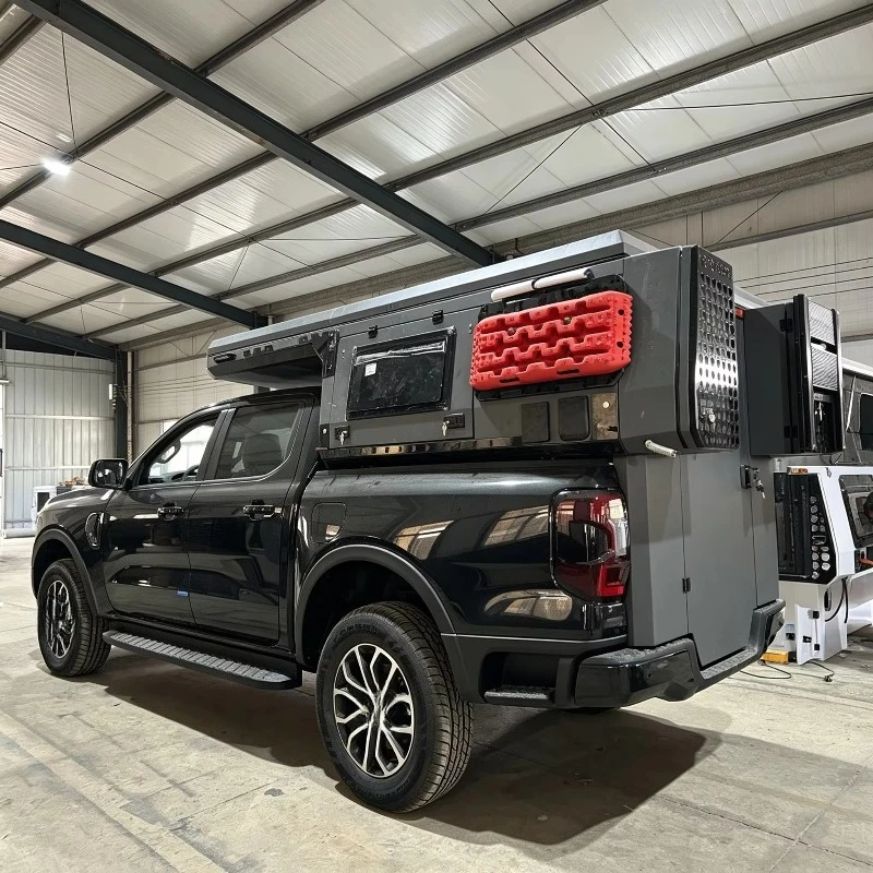Lightweight 270 Awning Matching Roof Tent Soft Side Pop up Truck Camper Quick Setup Aluminum Slide in Camper