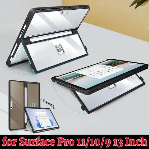 Hard Case for Microsoft Surface Pro 11/10/9/8 13 Inch Shockproof Protection Shell Cover Compatible with Type Cover Keyboard
