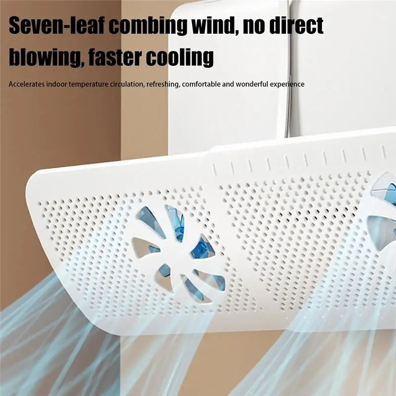 BAAJ-Air Vent Deflector For Ceiling Vents Adjustable With 3 Fans Conditioner Baffle For Car Home Family Air Deflectors