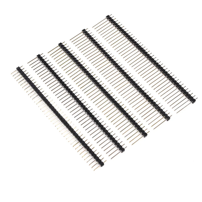 10 szt. 2,54 mm złącze pinowe jednorzędowe proste miedziane igły pozłacane 1 * 40Pin 1X40P długość 11,4/13/15/17/19/21/23/25/30/40mm — zdjęcie 3