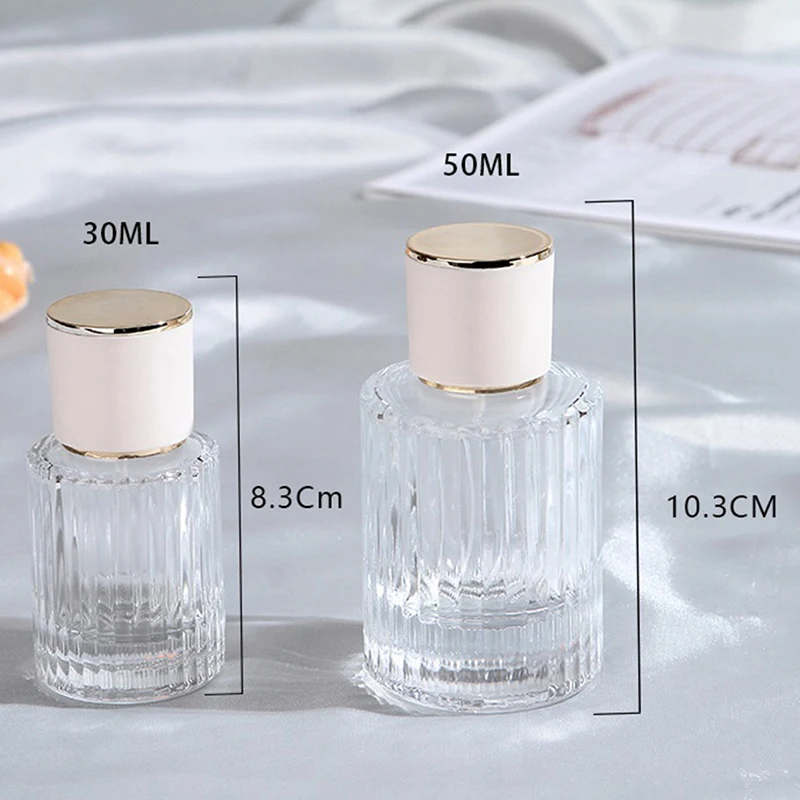 30/50ML Perfume Glass Spray Bottle Portable Clear Cosmetics Perfume Atomizer High Capacity Empty Bottles Refillable