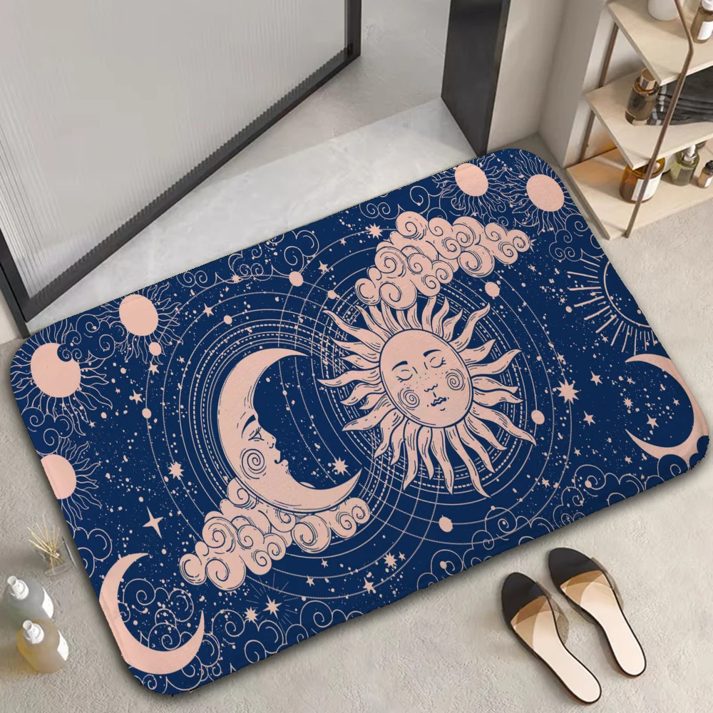 Non-slip Kitchen Mat Rugs Room Mats Bath Mat Door Mat Aesthetics Moon Galaxy Bathroom Rug Carpet for Kitchen Foot Floor Prayer