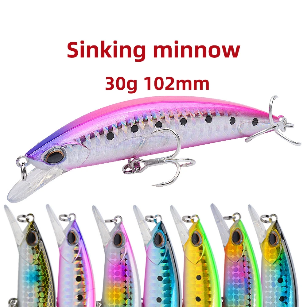 New Arrival Fishing Lures MINNOW, with Configuration, Sinking Minnow, 30G/10.2CM, Laser Skin, Must-have for Anglers