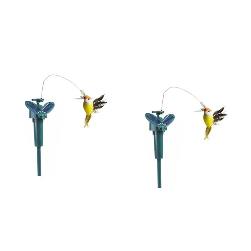 2PCS Garden Decoration Solar Simulation Auto Flying Bird Garden Yard Funny Solar Flying Bird