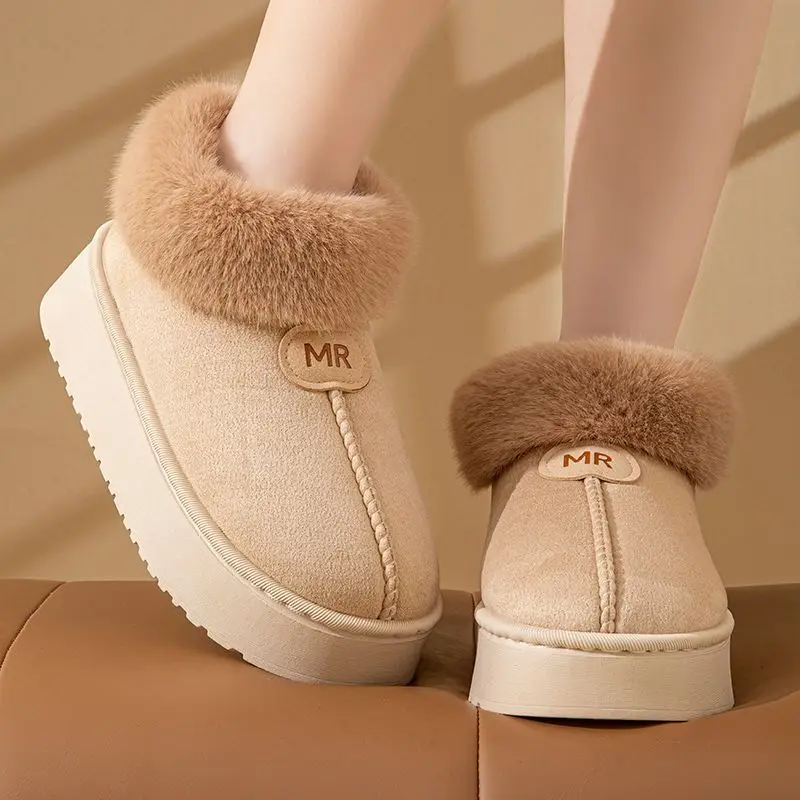 Girls Winter Fleece Lined High Cut Snow Boots Parent Child Cotton Shoes for Indoor Outdoor Warmth Anti Slip Cozy​