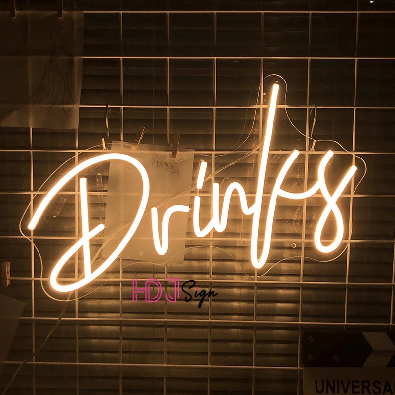 Drinks Neon Sign Lights Usb Restaurant Bar Cafe Food Carts Decoration Wall Mouted Neon Lights Led Sign Usb Cutom Neon Led Lights