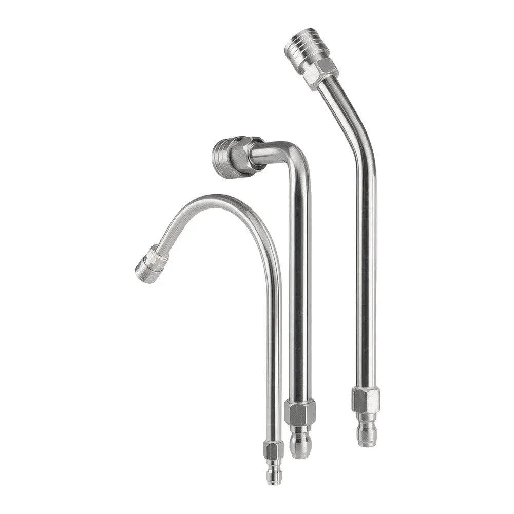 for Power Washer Gutter Cleaning Extension Wand Set For Triple Angle 30 90 120 Degrees Stainless Steel 3 Piece Kit