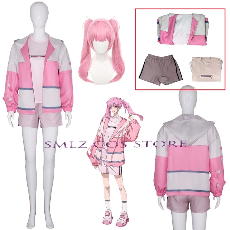 Li Tianchen Tianxi Cosplay  Anime Arrogant Girl Link Click Costume Pink Uniform Wig Party Activity Role Play Outfit for Women