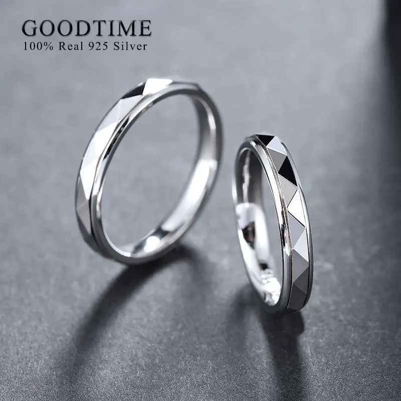 Fashion 1 Piece Egagement Ring Pure 100% 925 Sterling Silver Wave Edge Wedding Band Anniversary Jewelry For Couple Woman Man