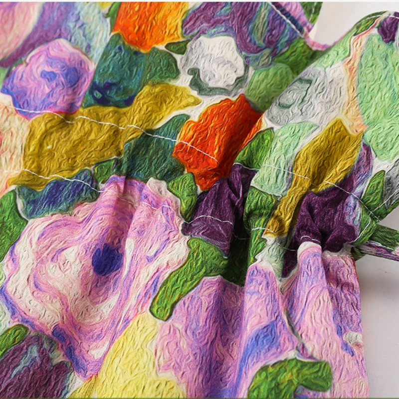 2023 Summer New Oil Painting Art Printing Shoulder Canvas Bag Large Capacity Simple Storage Bag Casual Daily Commute All-match