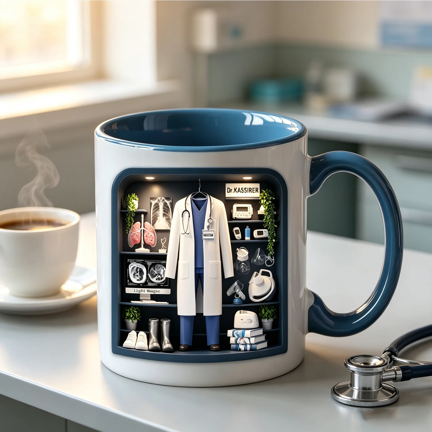 Custom Name Respiratory Doctor Mug Pulmonologist Personalized Coffee Cup Medical Graduation Gift