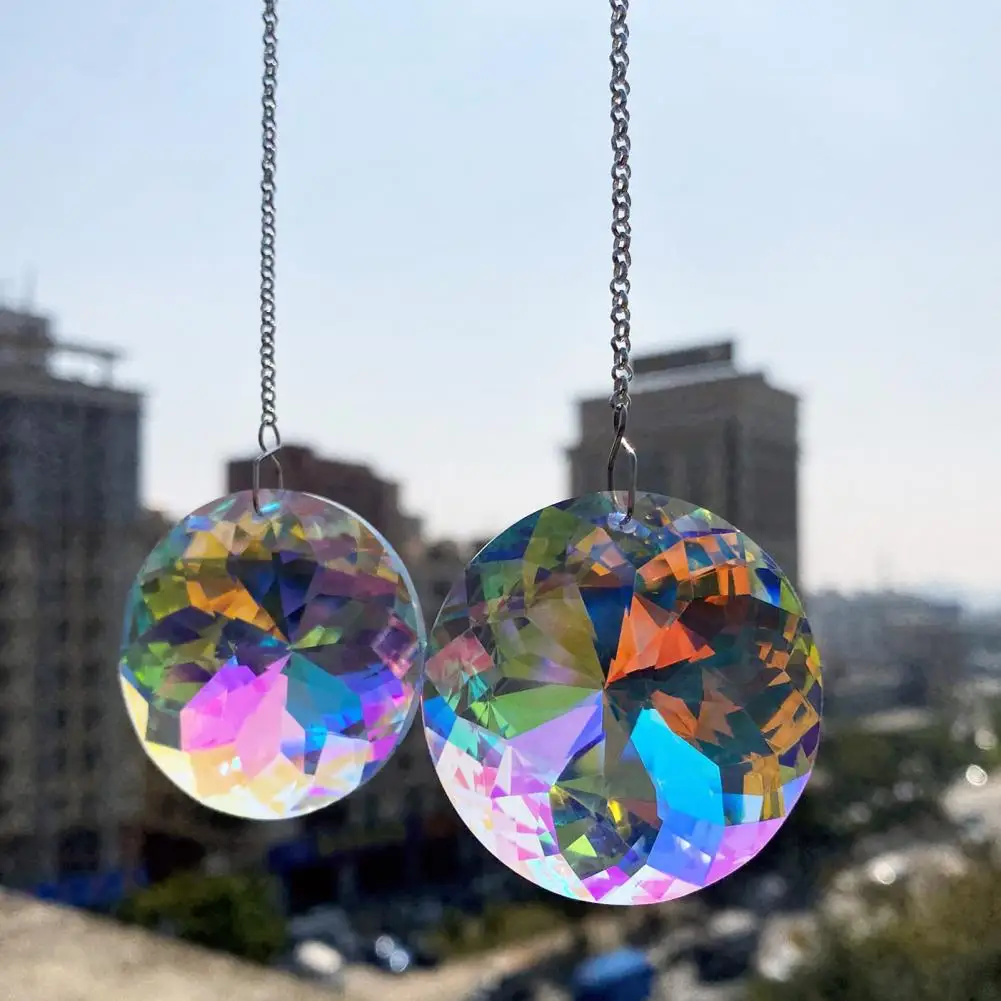 

Faux Crystal Suncatcher Window Rainbow Maker Handmade Glass Hanging Prism Pendant Lamp Chandelier Prisms Home Garden Decor