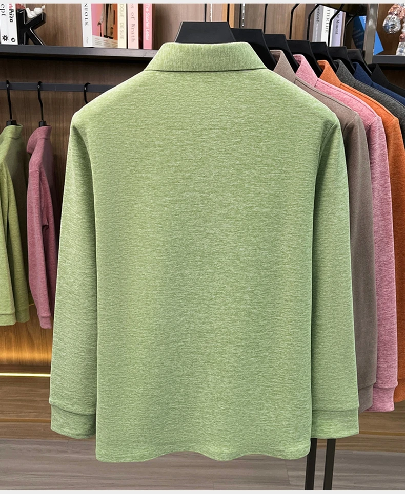 Marke Mode Buchstaben Muster Langärmel Polo-Shirt Herren Luxus Herbst Neues Leicht Komfort Geschäftsbereich Freizeit Flip-Kragen T-Shirt – Detail 6