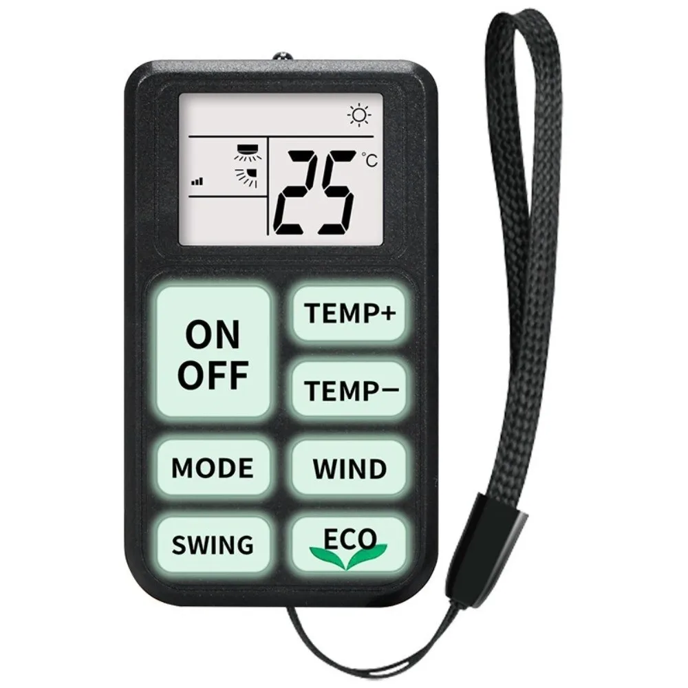 Universal A/C Remote Control With Fluorescent Buttons Mini Air Conditioner Remote Control Easy-to-Use Remote Control Panel
