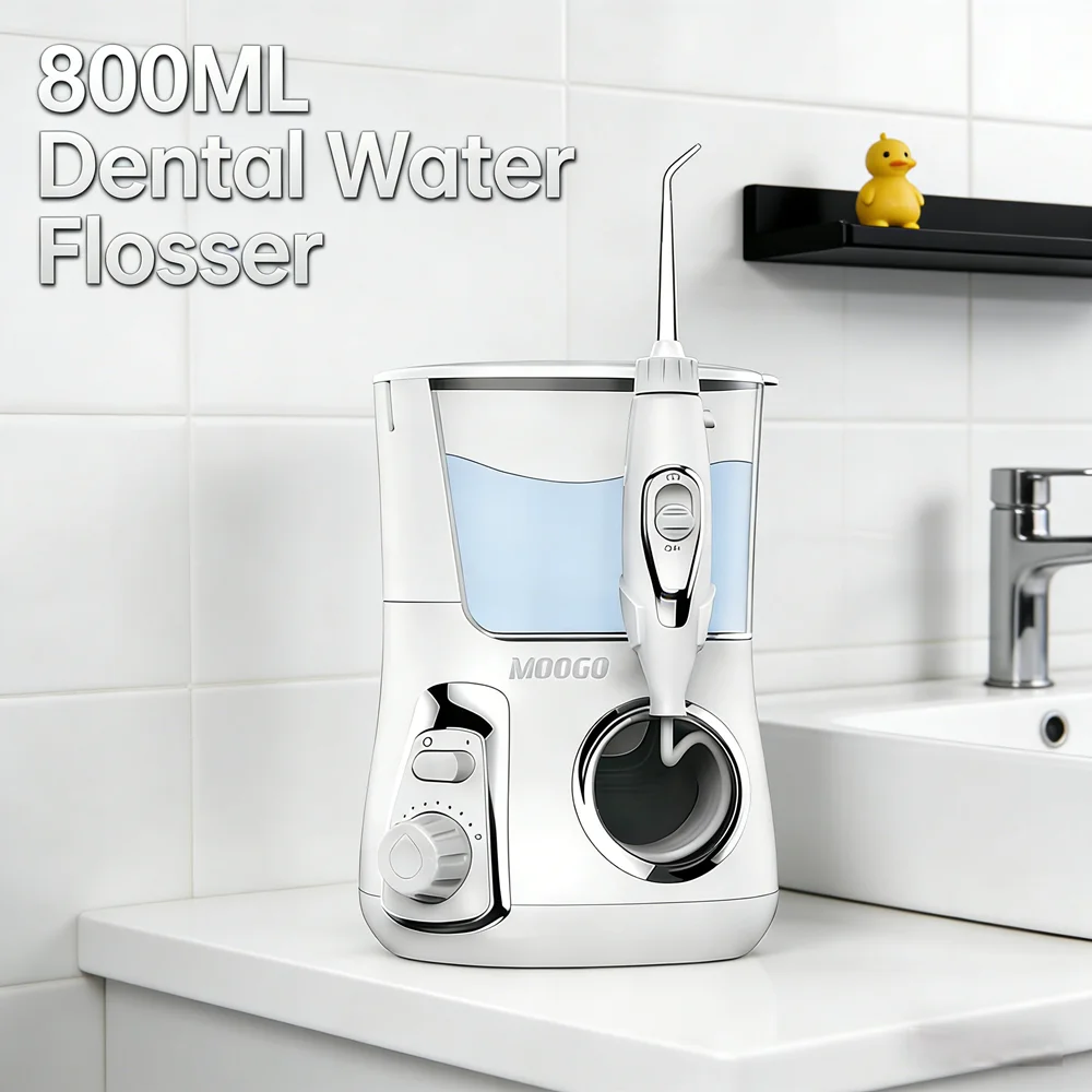 Home Dental Care Countertop Water Flosser, 5 Replaceable Tips for Braces Wearers & Gum Health