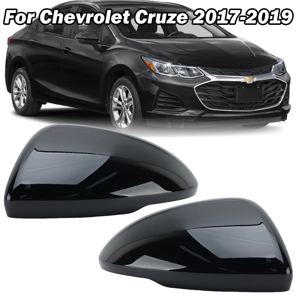 Rearview Mirror Housing Cover Cap For Chevrolet Cruze 2017-2019 Bright Black With Buckle Side Mirror Cover Cap Car Accessories