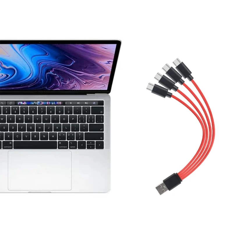 5V Phone 4 In 1 Convert Type-C USB Splitter Charging Cable Cord Adapter