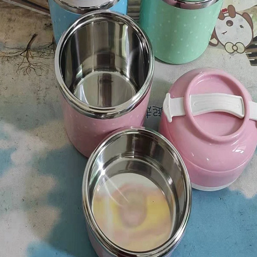 

Stainless Steel Portable Heat Preservation Box Single Layer Pink Leakproof Lunch Box Food Container for Students Workers